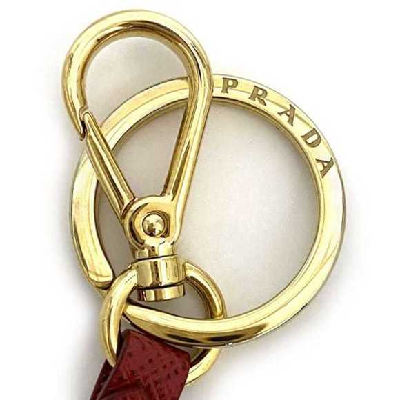 Prada Key Ring Red Saffiano 1PP067 Leather GP PRADA Holder Bag Charm Women's ... - Picture 6 of 10